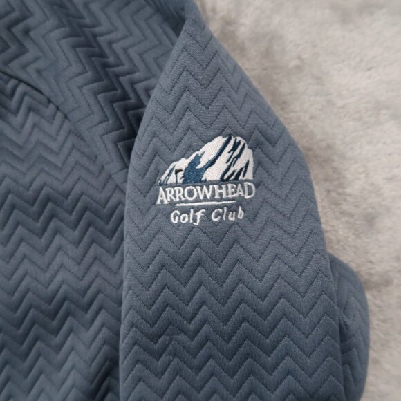 Adidas Jacket Women L Blue Textured Layer Jacket Full Zip Embroidery Golf Gym - Picture 6 of 16